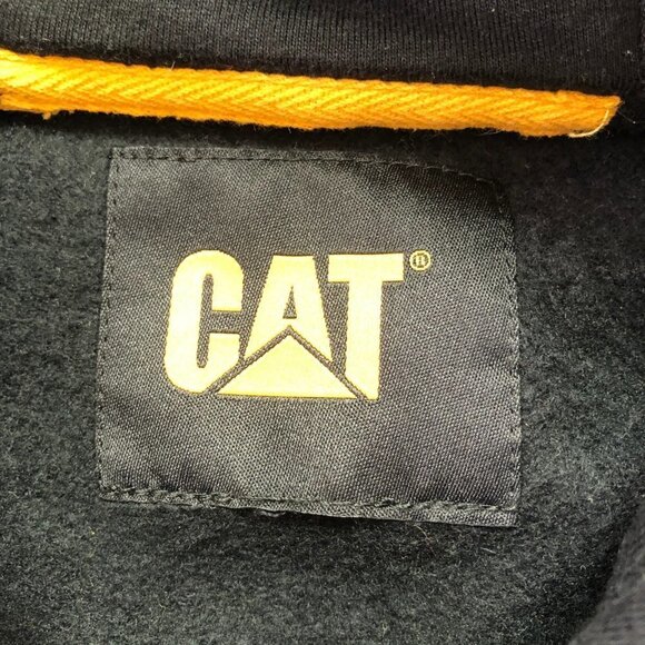 Nwot CAT Black & Yellow Embroidered Pullover Hoodie Size Small - Picture 5 of 11